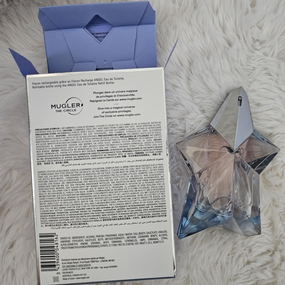 Mugler Angel EDT 100ml ✨ With Box • Tested Once • Refillable Star Bottle - Picture 3 of 4